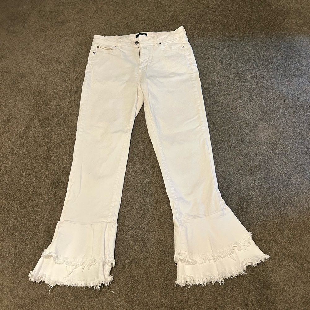 STATE Women's Cream Flare Jeans